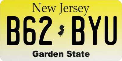 NJ license plate B62BYU