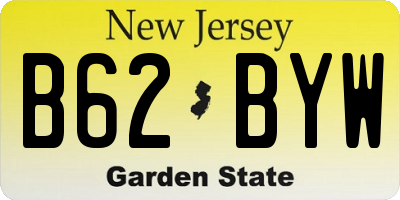 NJ license plate B62BYW