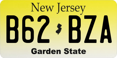 NJ license plate B62BZA