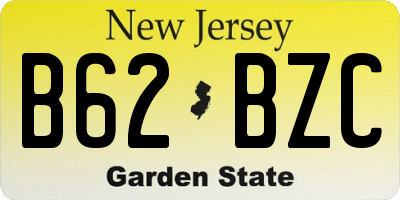 NJ license plate B62BZC