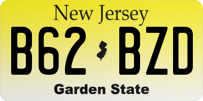 NJ license plate B62BZD