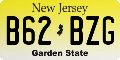 NJ license plate B62BZG