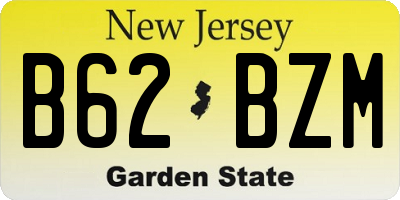 NJ license plate B62BZM