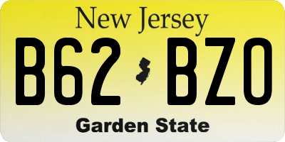 NJ license plate B62BZO