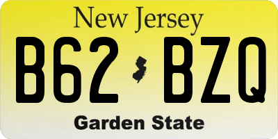 NJ license plate B62BZQ