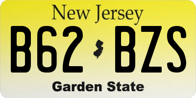 NJ license plate B62BZS