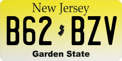 NJ license plate B62BZV