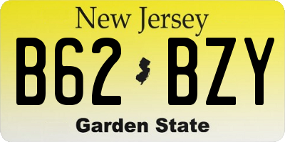 NJ license plate B62BZY