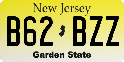 NJ license plate B62BZZ