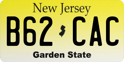 NJ license plate B62CAC
