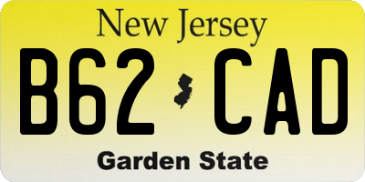NJ license plate B62CAD