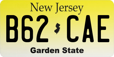 NJ license plate B62CAE