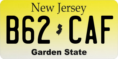 NJ license plate B62CAF