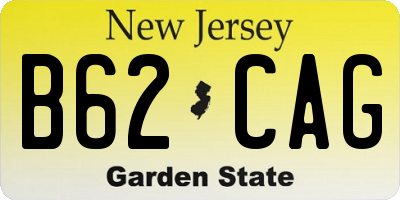 NJ license plate B62CAG
