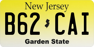 NJ license plate B62CAI