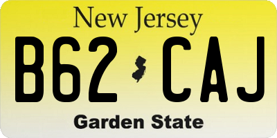 NJ license plate B62CAJ