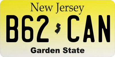NJ license plate B62CAN