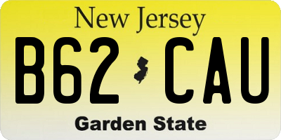 NJ license plate B62CAU