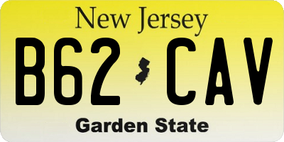 NJ license plate B62CAV