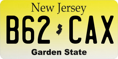 NJ license plate B62CAX
