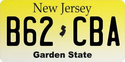 NJ license plate B62CBA