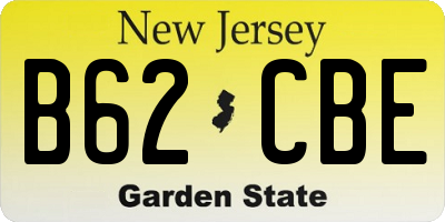 NJ license plate B62CBE