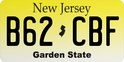 NJ license plate B62CBF