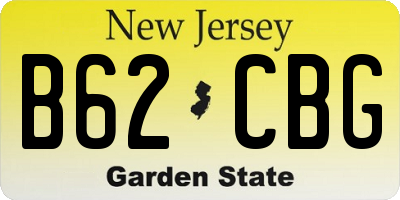 NJ license plate B62CBG