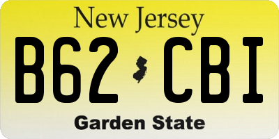 NJ license plate B62CBI
