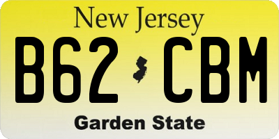 NJ license plate B62CBM