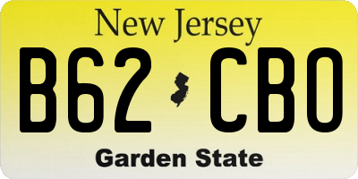 NJ license plate B62CBO