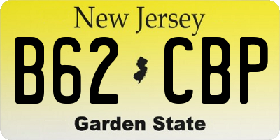 NJ license plate B62CBP