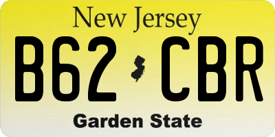 NJ license plate B62CBR