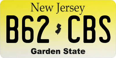 NJ license plate B62CBS