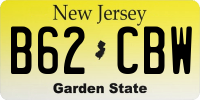 NJ license plate B62CBW