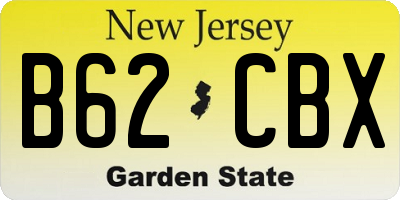 NJ license plate B62CBX