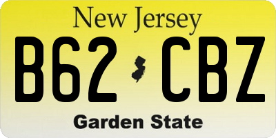 NJ license plate B62CBZ