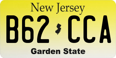 NJ license plate B62CCA