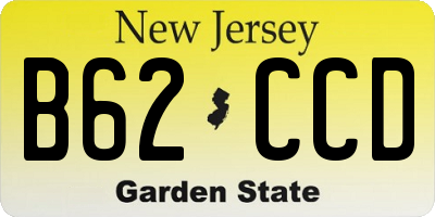 NJ license plate B62CCD