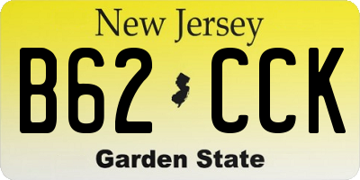 NJ license plate B62CCK