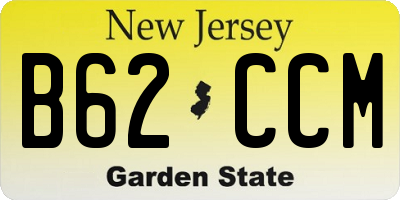 NJ license plate B62CCM