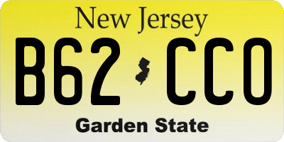 NJ license plate B62CCO