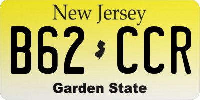 NJ license plate B62CCR