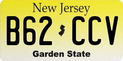 NJ license plate B62CCV