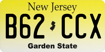 NJ license plate B62CCX