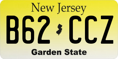 NJ license plate B62CCZ