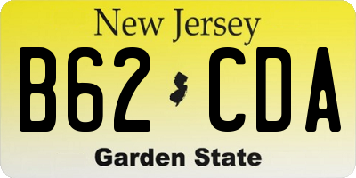 NJ license plate B62CDA