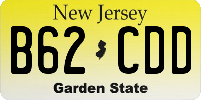 NJ license plate B62CDD