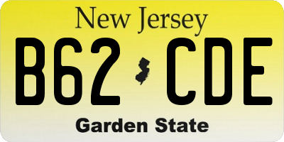 NJ license plate B62CDE