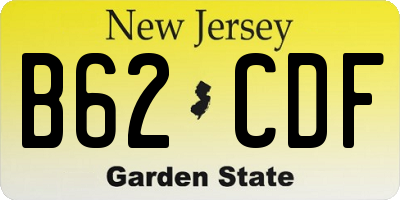 NJ license plate B62CDF